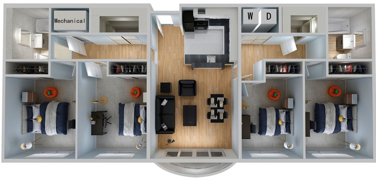 4 Bed floor plan